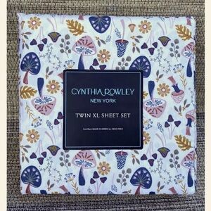 Cynthia Rowley Mushrooms Flowers Cottage Microfiber TWIN XL Sheet Set 3pc